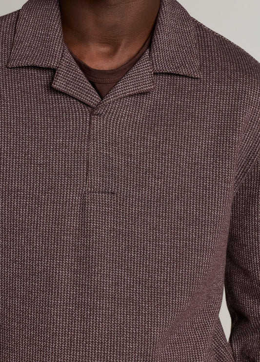 Blurred Birdseye Cotton-Blend Johnny-Collar Shirt - US 7724