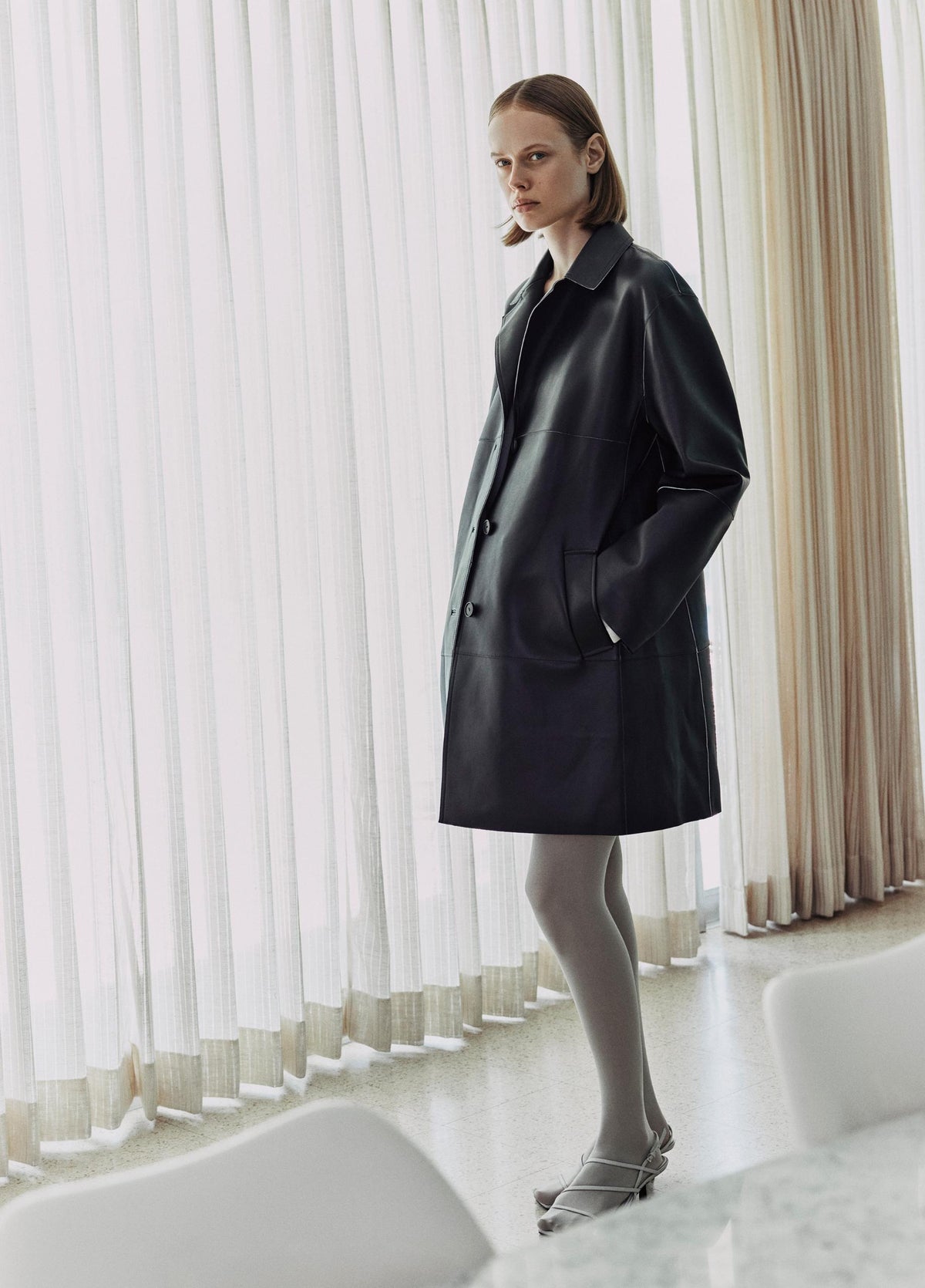 Bonded Leather Coat - US 3769
