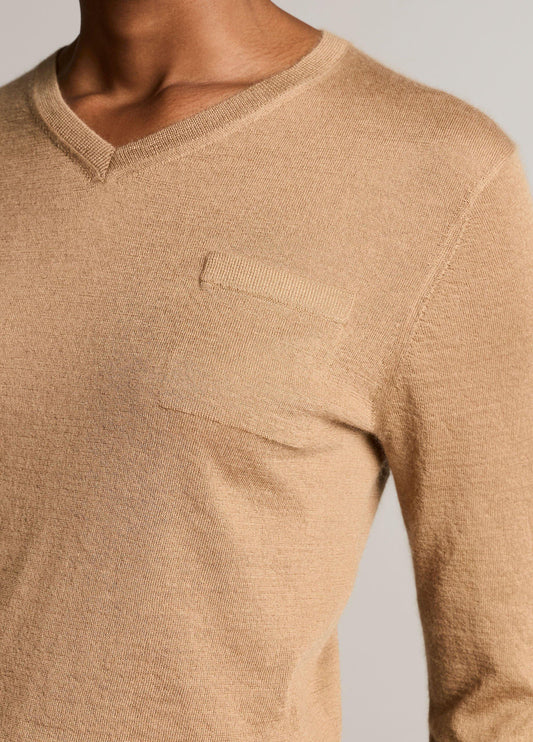 Cashmere-Silk Pocket V-Neck Sweater - US 2037