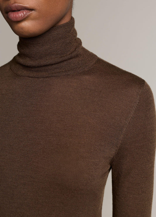 Cashmere-Silk Slim Turtleneck Sweater - US 4568