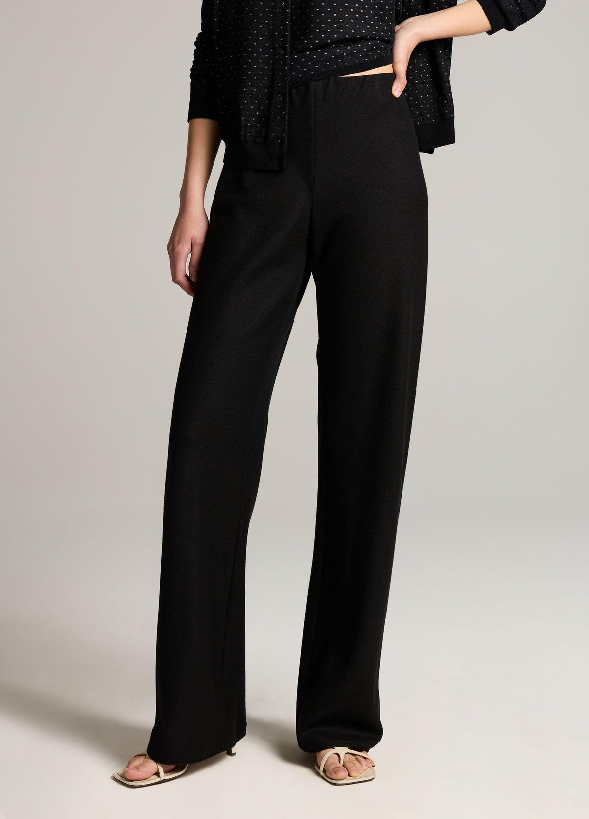 Colette High-Rise Italian Wool-Blend Flannel Bias Pant - US 4895