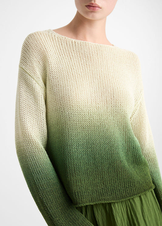 Dip-Dye Italian Coated Cotton-Blend Sweater - US 3970