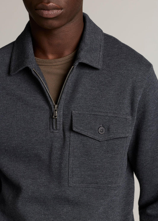 Double-Knit Piqué Zip Polo Pullover - US 6411