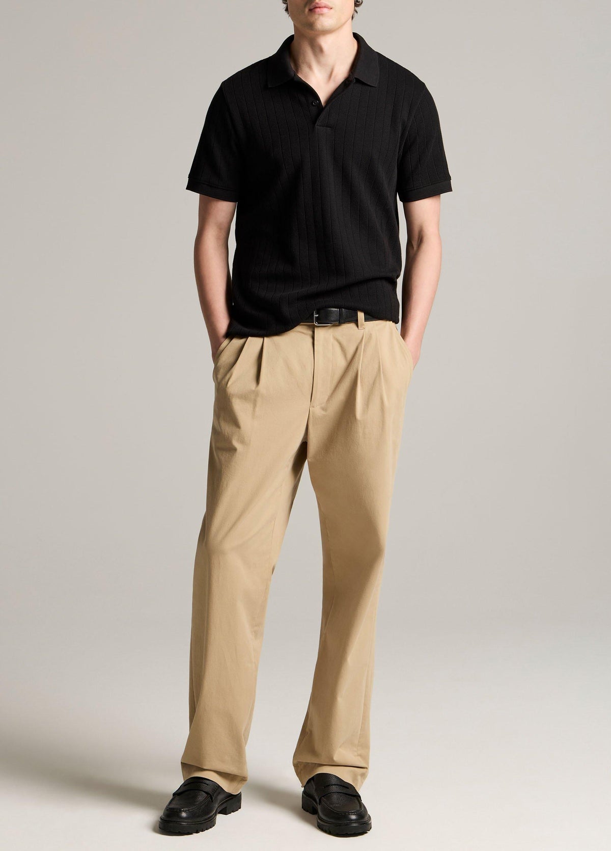 Drop-Needle Stripe Pima Cotton Polo Shirt - US 8827
