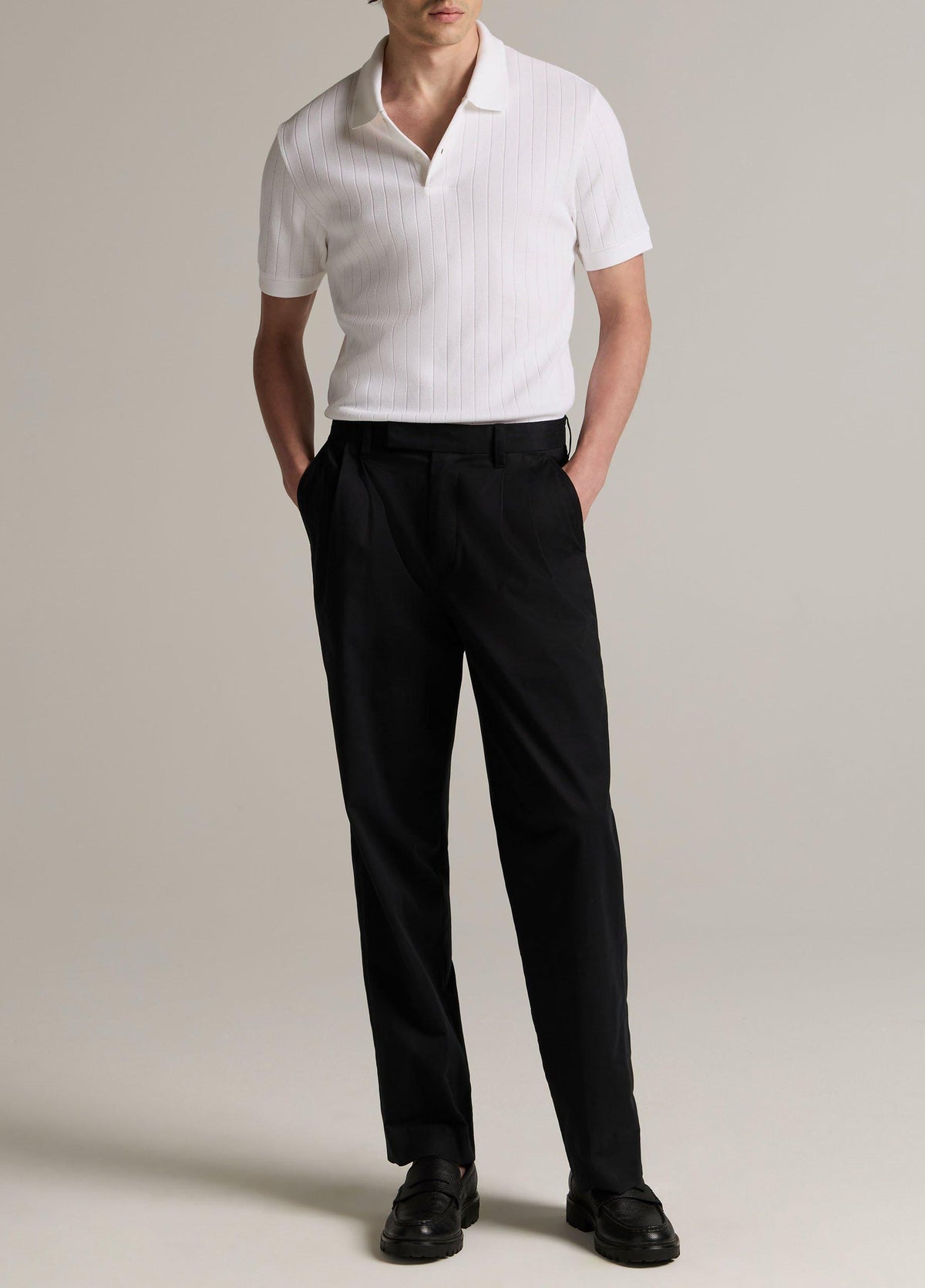 Drop-Needle Stripe Pima Cotton Polo Shirt - US 5913