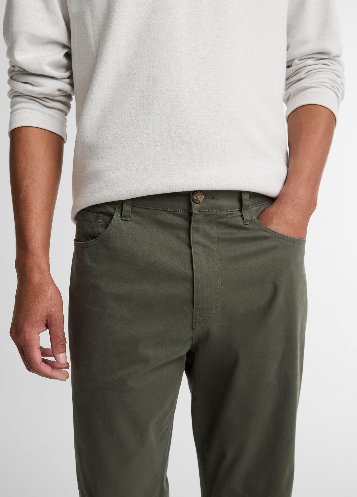 Dylan Slim 5-Pocket Cotton Sateen Pant - US 4545