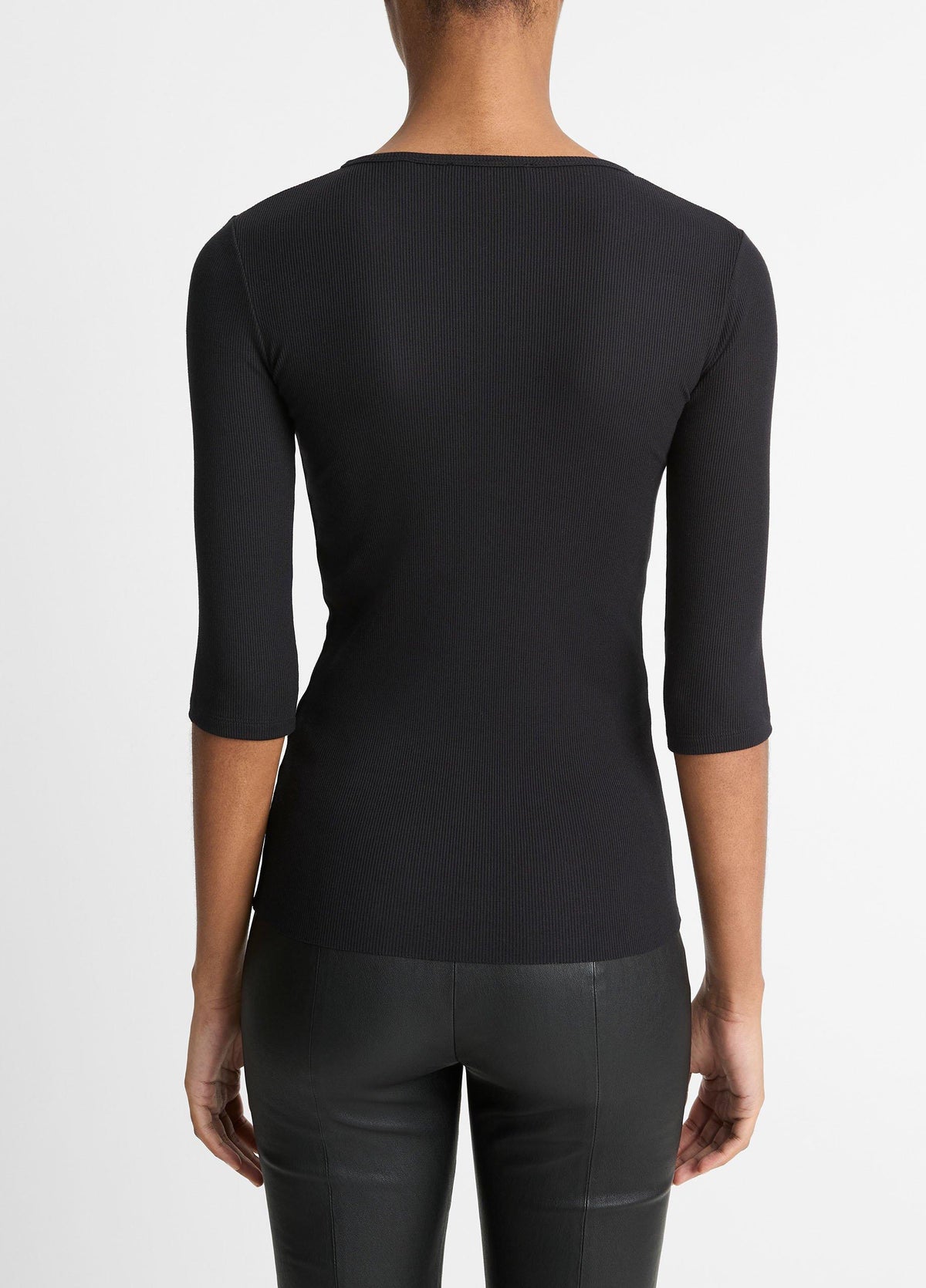 Elbow-Sleeve Crew Neck T-Shirt - US 7406