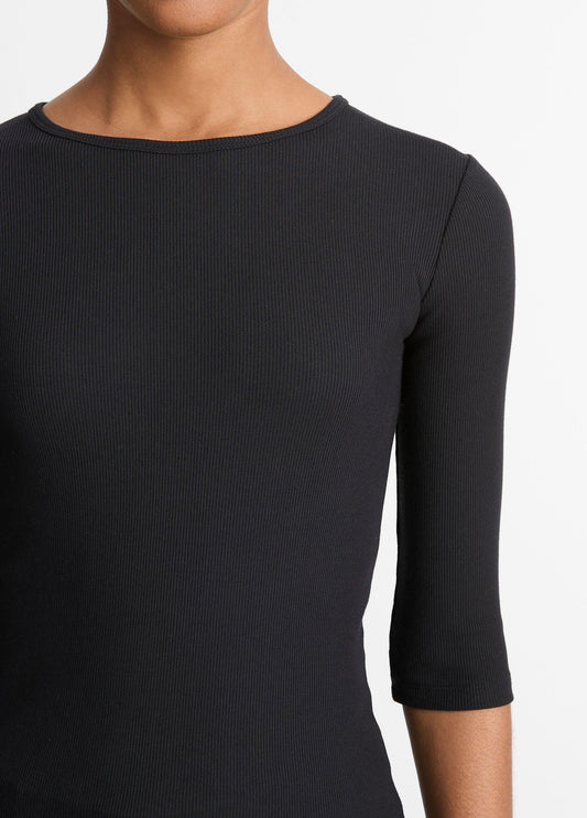 Elbow-Sleeve Crew Neck T-Shirt - US 7406