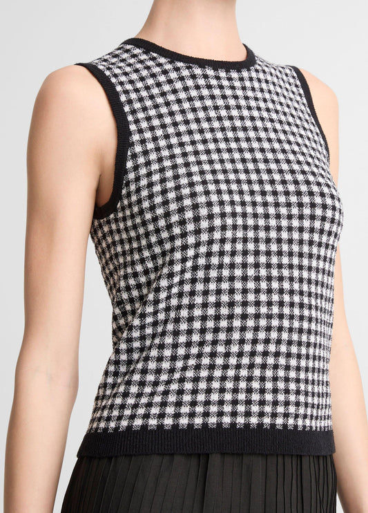 Gingham Italian Wool & Cotton-Blend Shell - US 2569