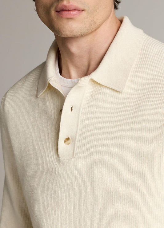 Heirloom Shaker Cotton-Cashmere Polo Sweater - US 6544