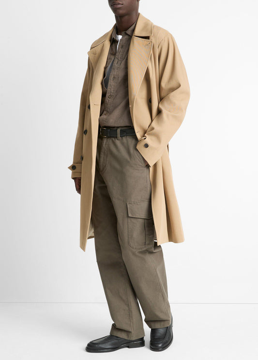 Italian Cotton Double-Breasted Trench Coat - US 0462