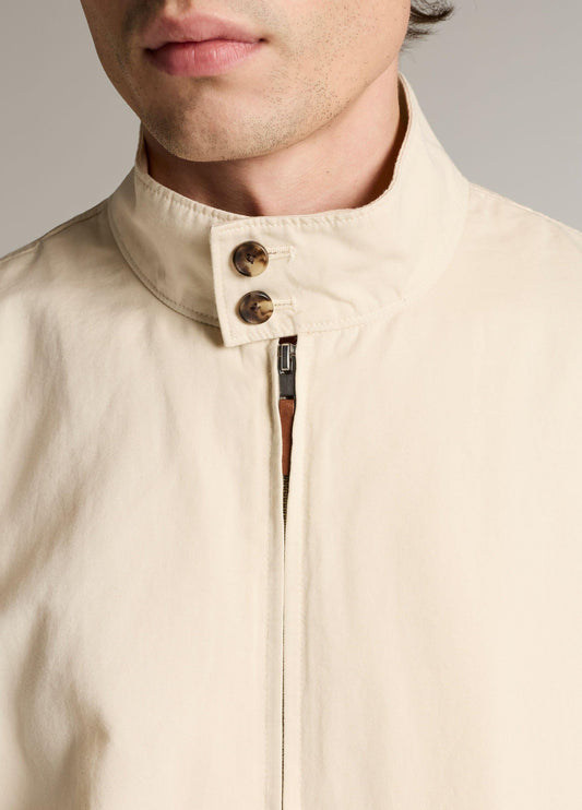 Italian Cotton-Linen Band-Collar Bomber Jacket - US 9970