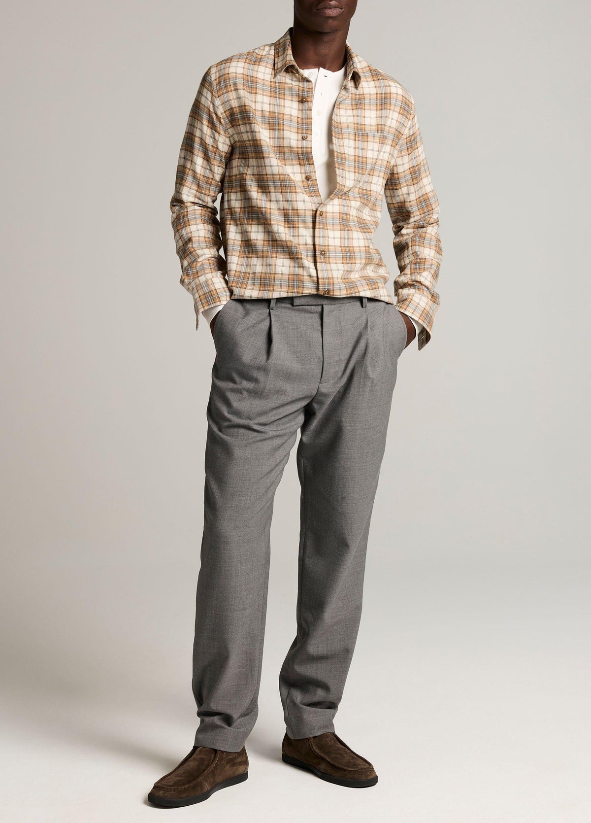 Jackson Plaid Cotton Button-Front Shirt - US 7404
