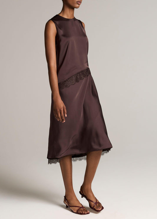 Lace-Trim Satin Slip Skirt - US 9387