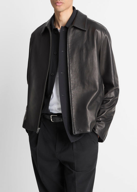 Leather Zip-Up Jacket - US 7496