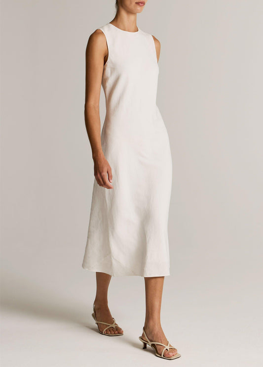 Linen-Blend Bias-Cut Dress - US 6303