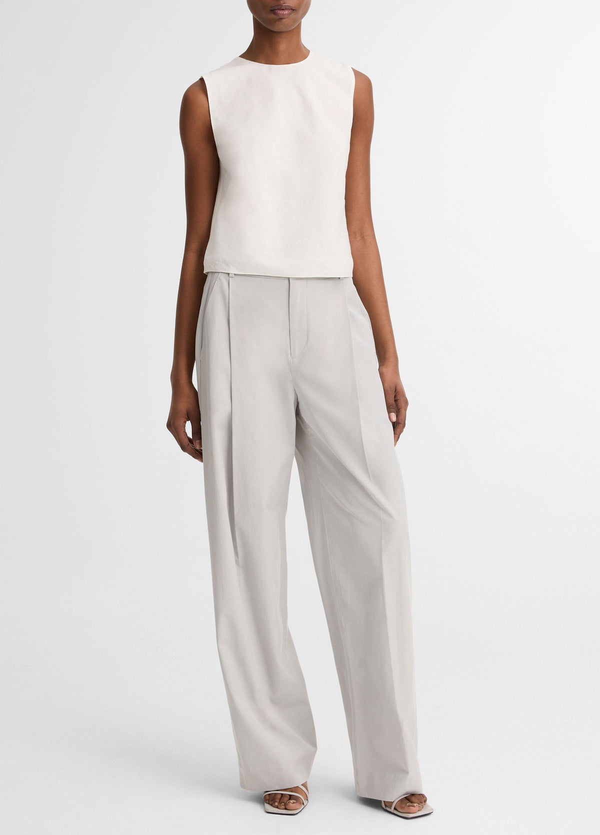 Linen Crew Neck Shell - US 7160