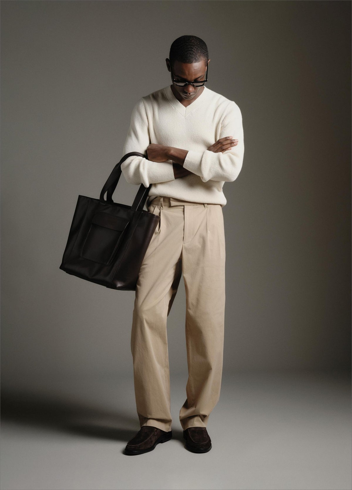 Louie Relaxed Stretch-Cotton Double-Pleated Trouser - US 5845