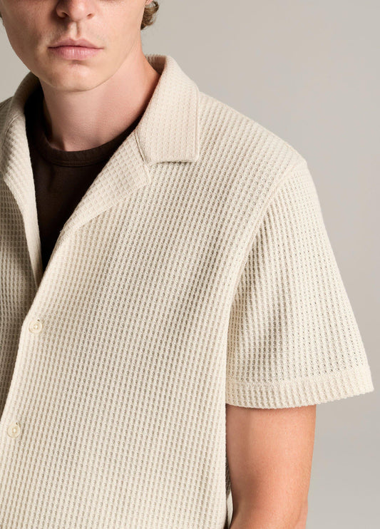 Macro-Waffle Cotton-Blend Cabana Shirt - US 3691