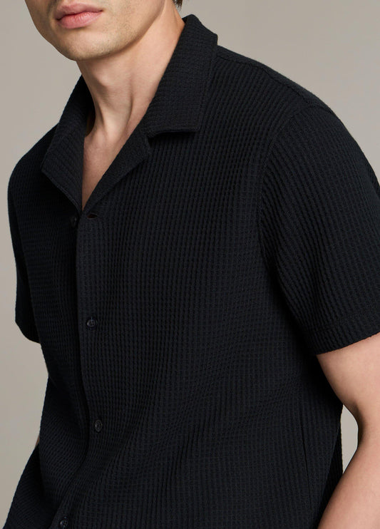 Macro-Waffle Cotton-Blend Cabana Shirt - US 4672