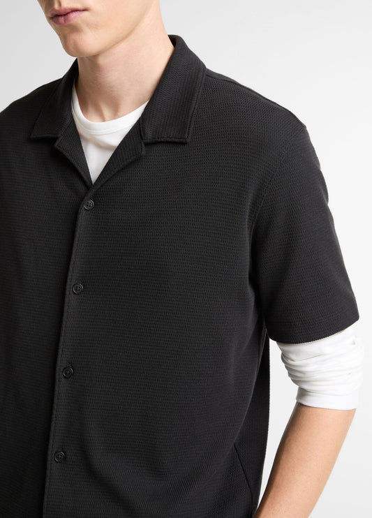 Mesh-Knit Cotton-Blend Cabana Shirt - US 6717