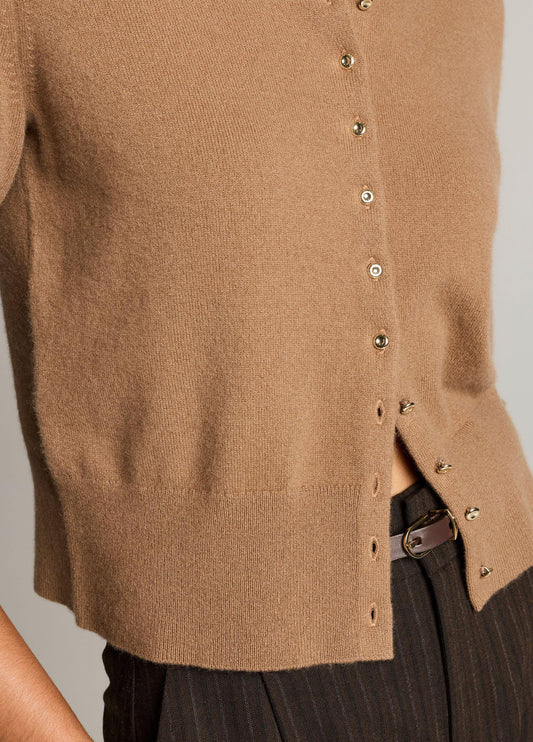 Metal-Button Wool & Cashmere-Blend Cardigan - US 7354
