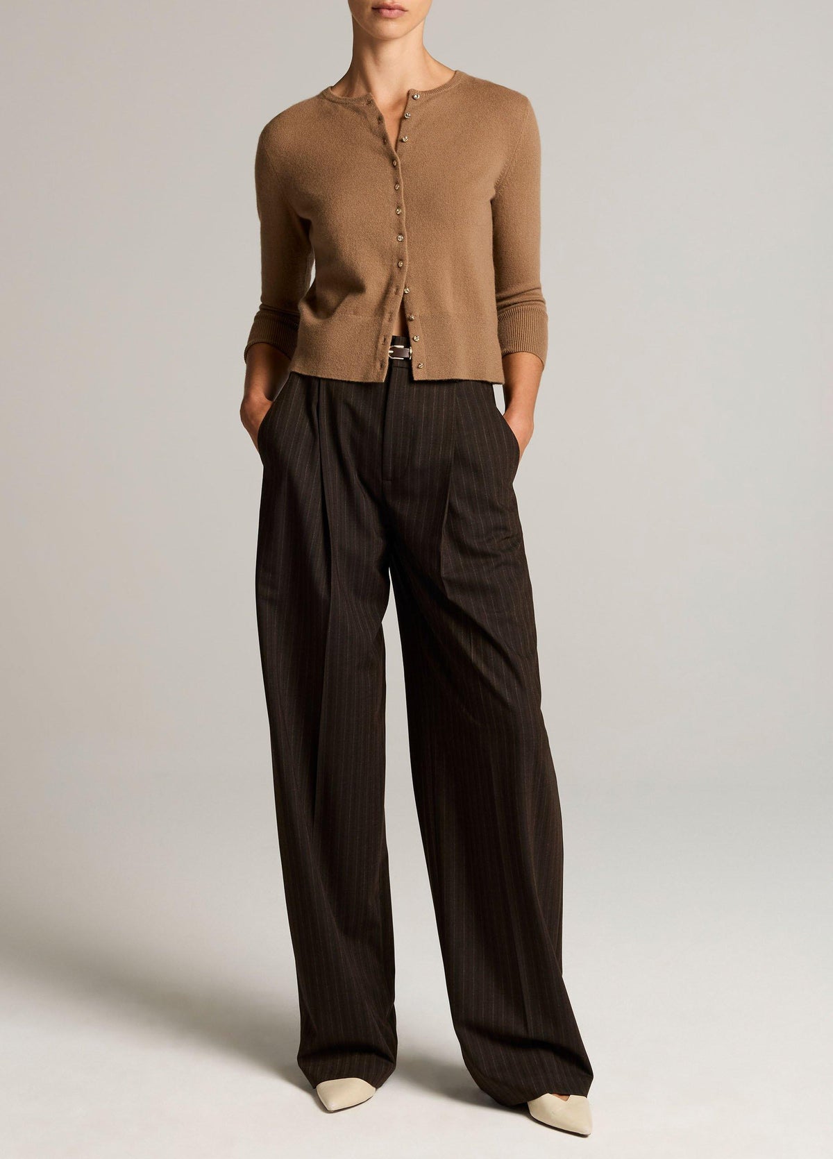 Metal-Button Wool & Cashmere-Blend Cardigan - US 7354