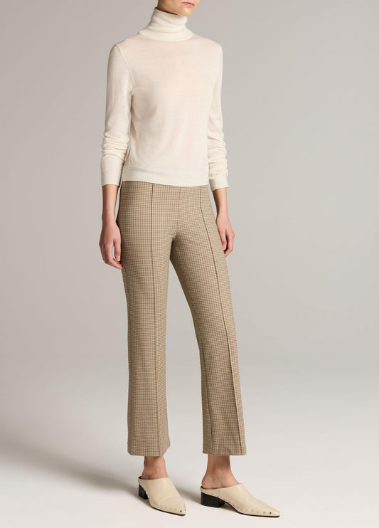 Niki Plaid Mid-Rise Crop Flare Pant - US 5460