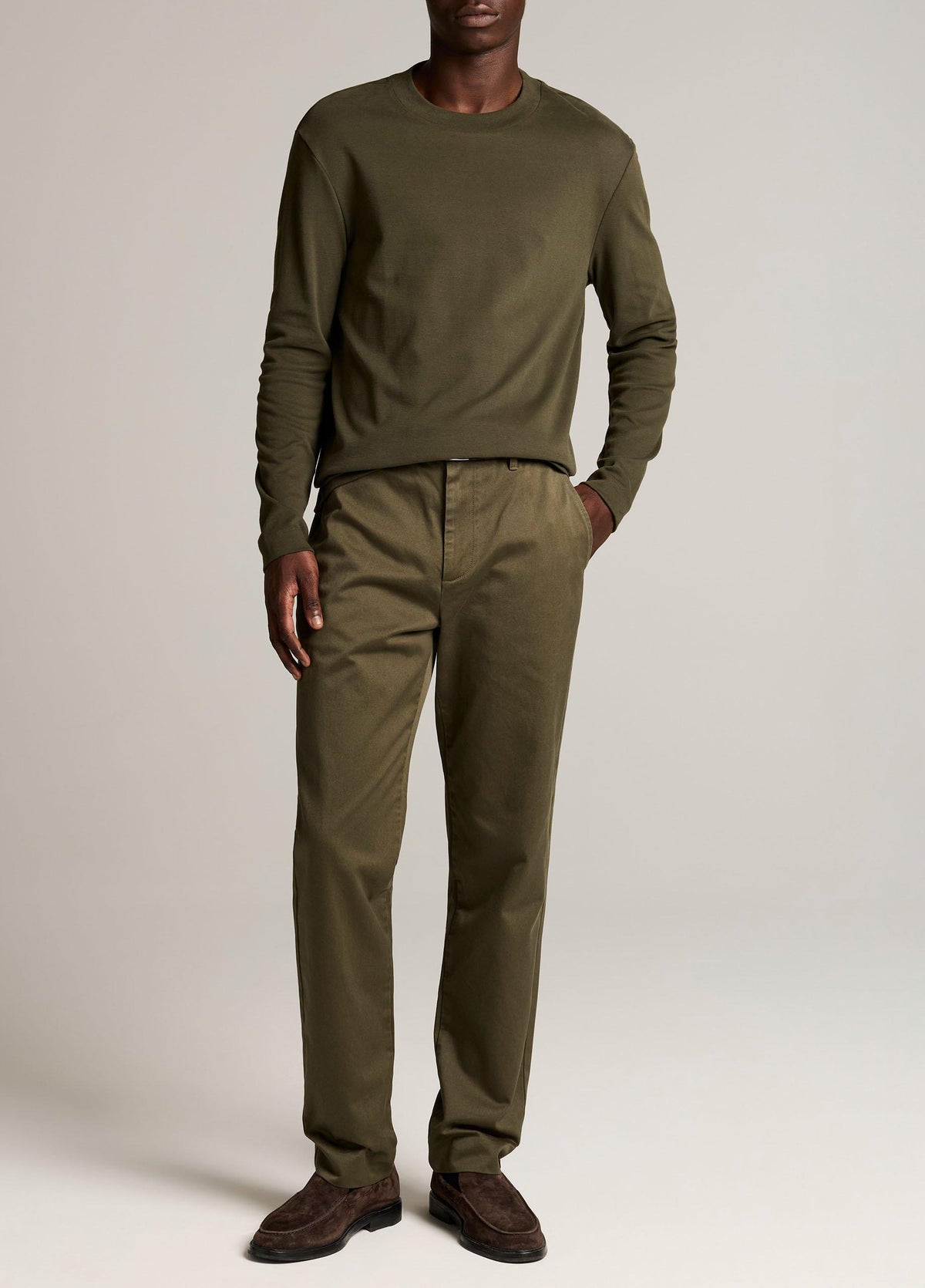 Peached-Face Cotton Jersey Long-Sleeve T-Shirt - US 8804