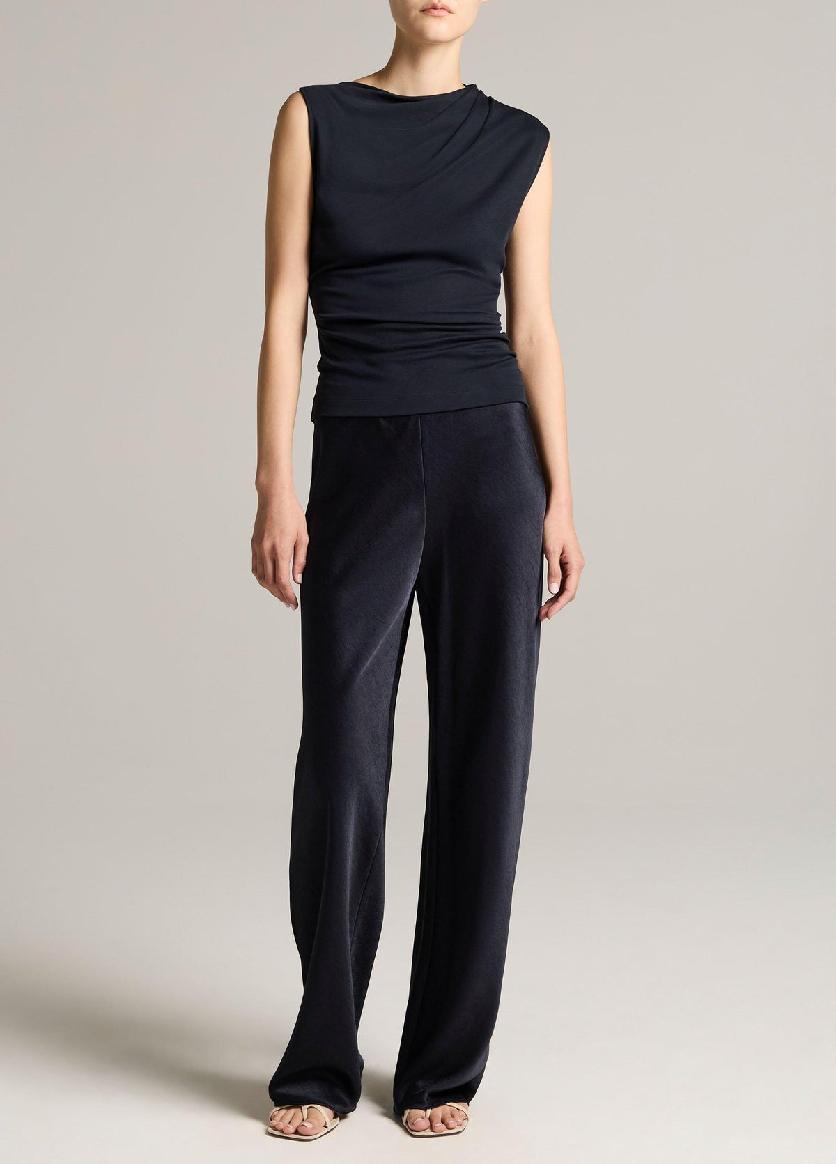 Pima Cotton Draped Sleeveless Top - US 3827
