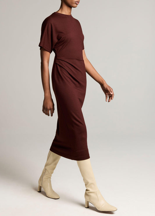 Ruched-Side Knit Short-Sleeve Dress - US 3331