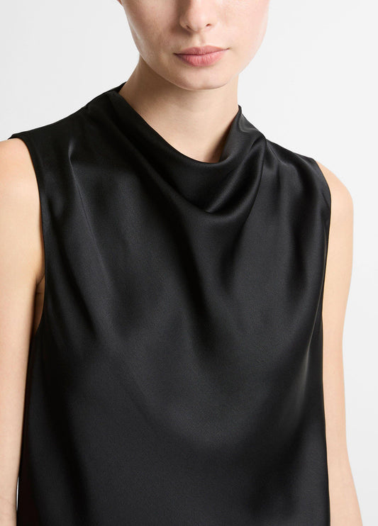 Satin Cropped Cowl-Neck Top - US 8207