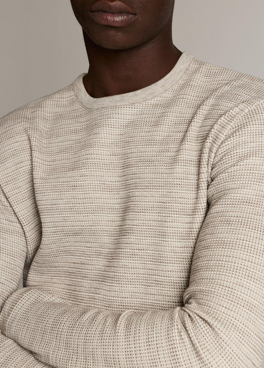 Space-Dye Cotton-Blend Thermal Long-Sleeve T-Shirt - US 2538
