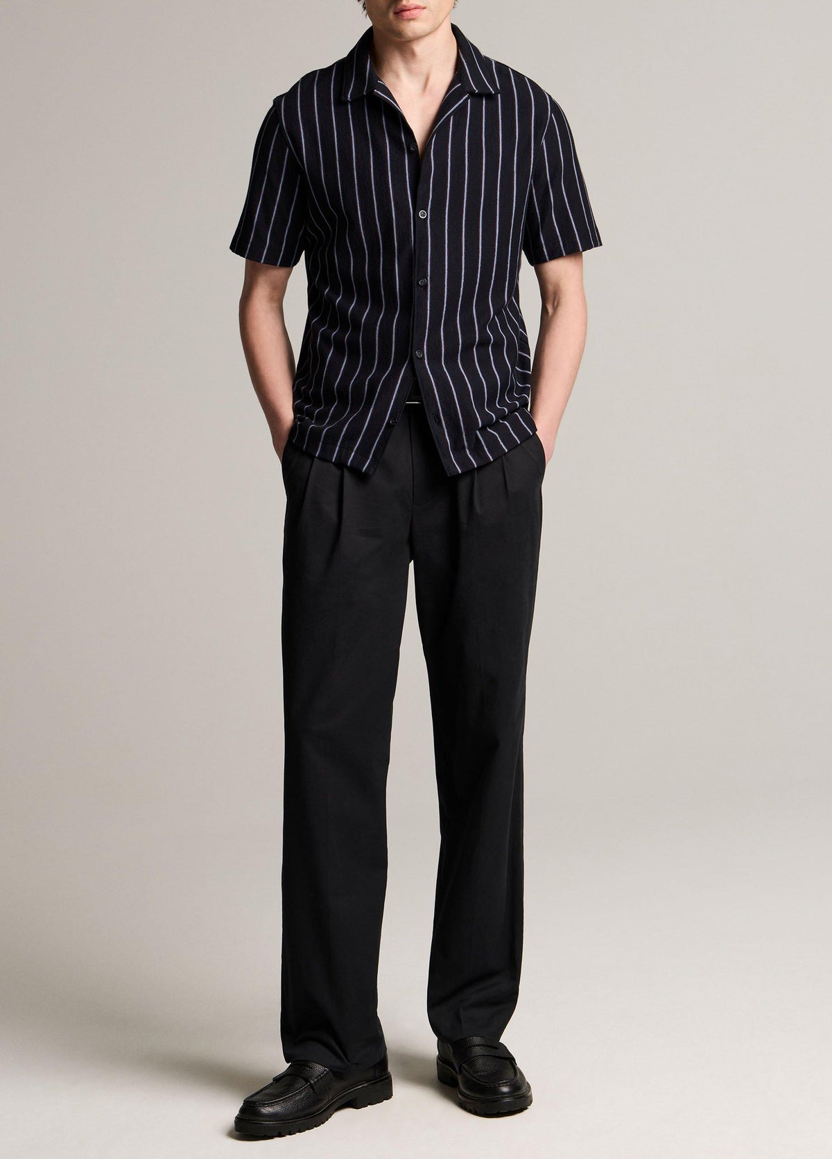 Striped Cotton Terry Cabana Shirt - US 5565