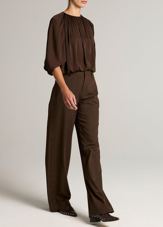 Studded Mid-Rise Wide-Leg Trouser - US 6449
