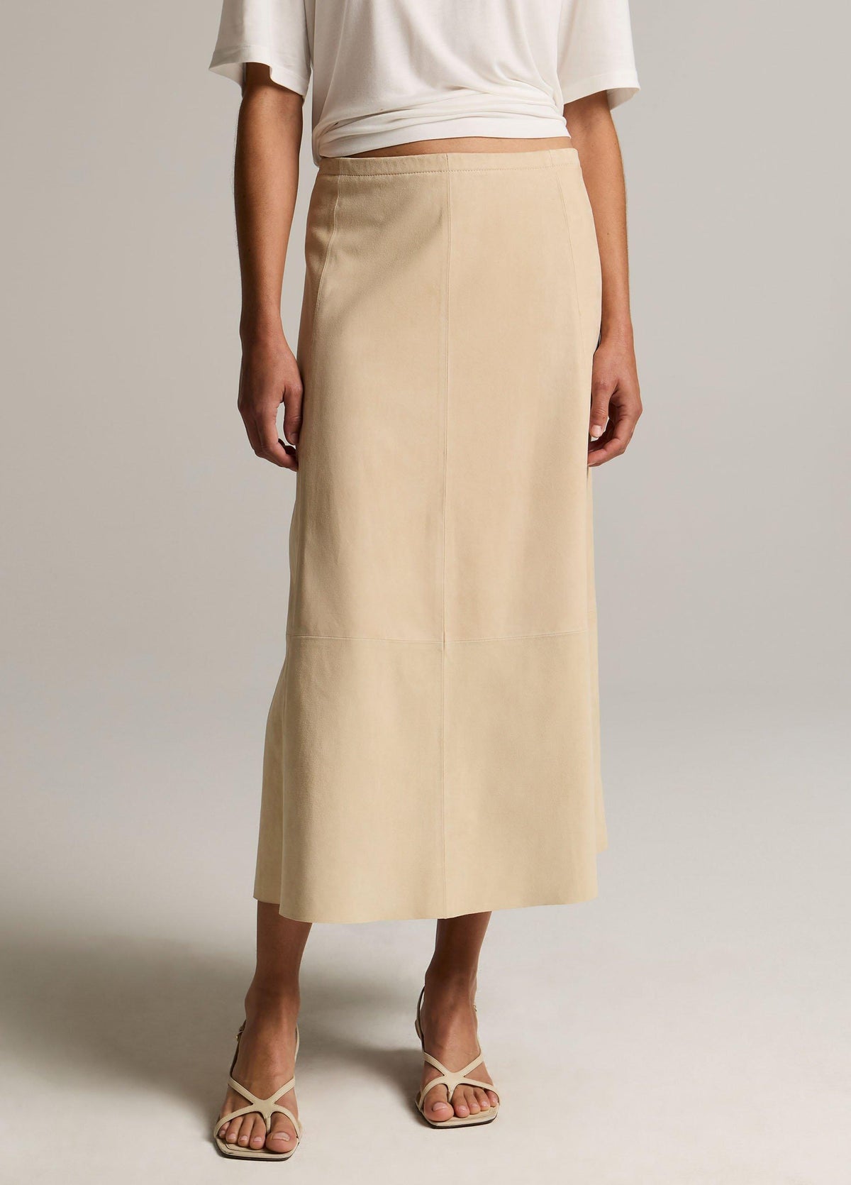 Suede Paneled Skirt - US 1638