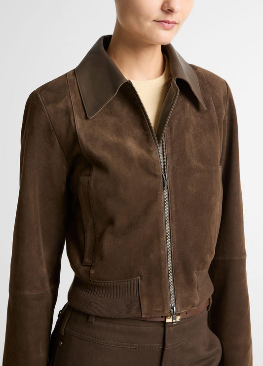 Suede Shrunken Bomber Jacket - US 9957
