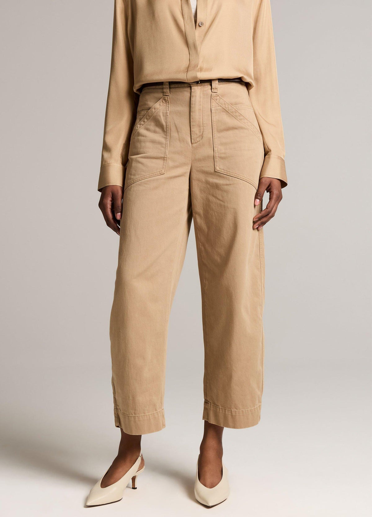 Washed Cotton Twill Mid-Rise Utility Pant - US 3857