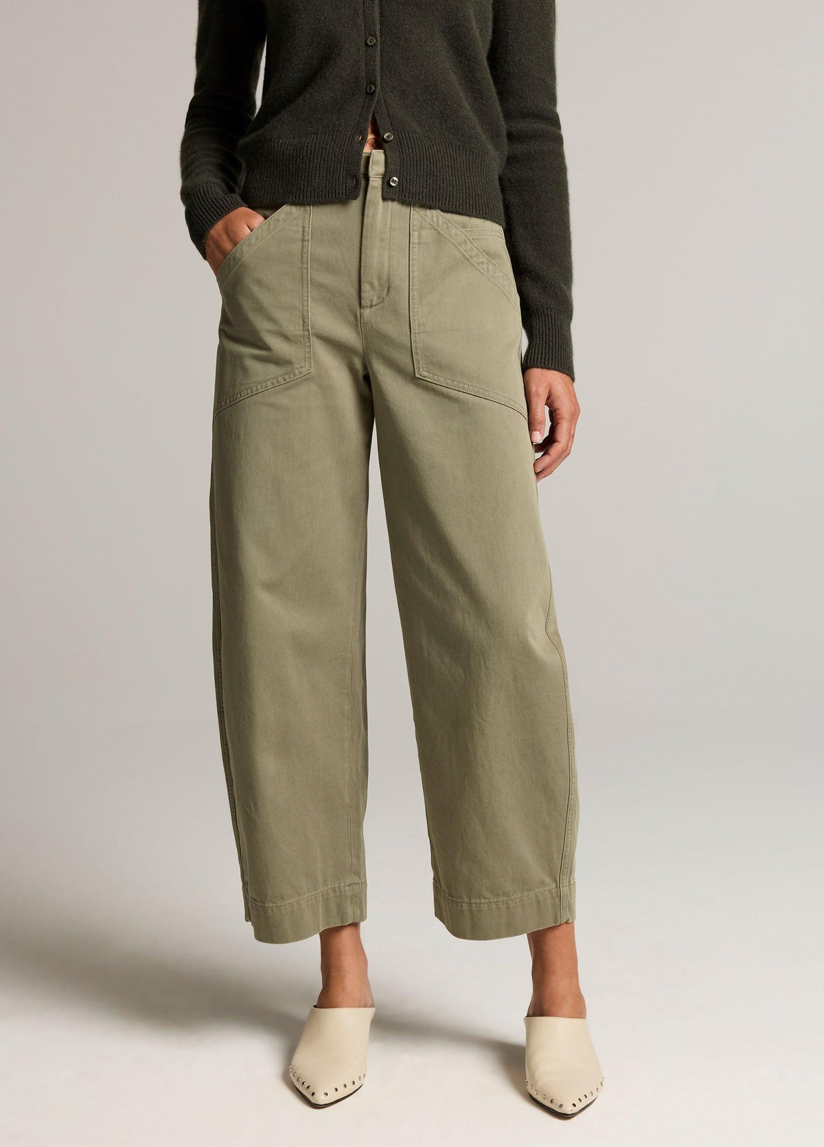 Washed Cotton Twill Mid-Rise Utility Pant - US 6240
