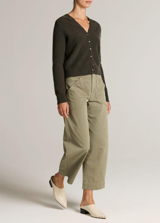 Washed Cotton Twill Mid-Rise Utility Pant - US 6240