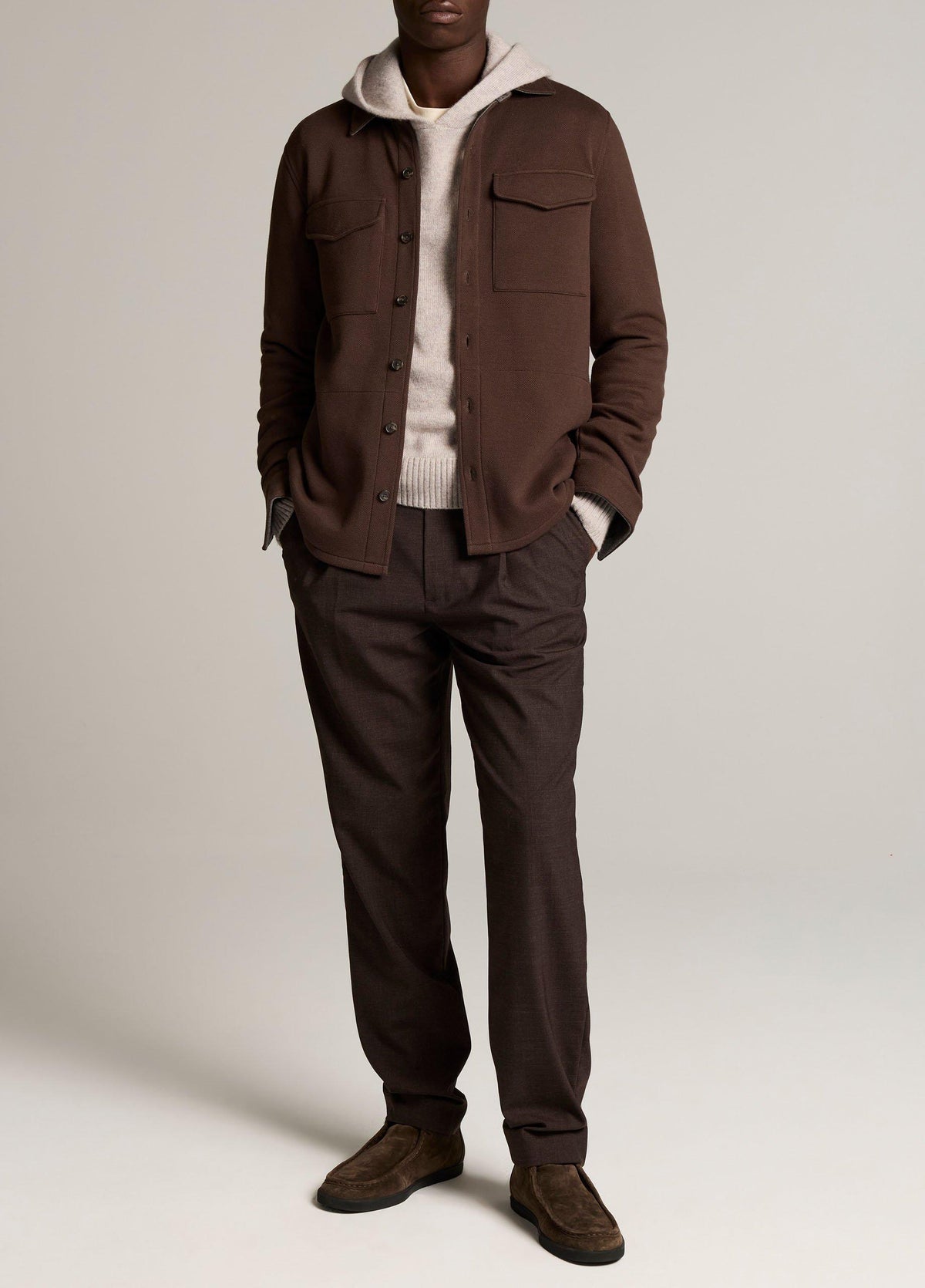 Double-Knit Cotton-Blend Piqué Shirt Jacket - US 1320