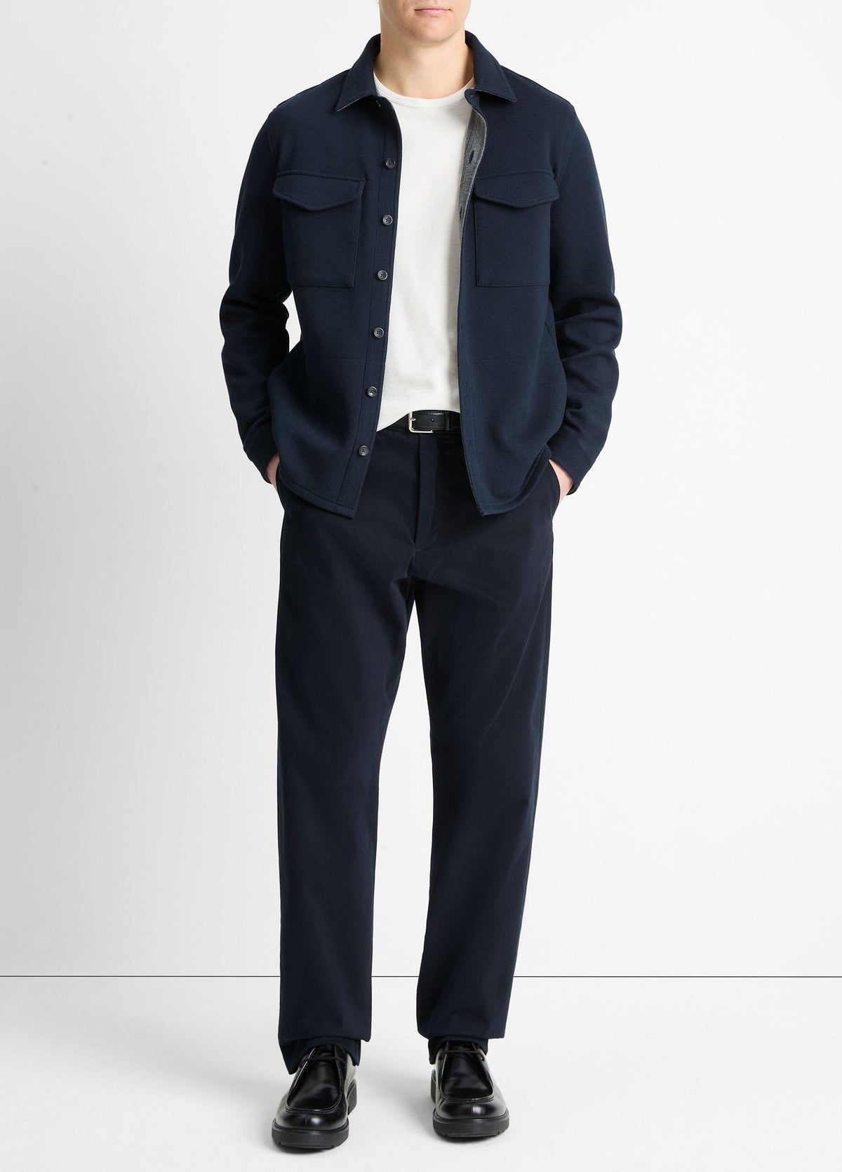 Double-Knit Cotton-Blend Piqué Shirt Jacket - US 2497
