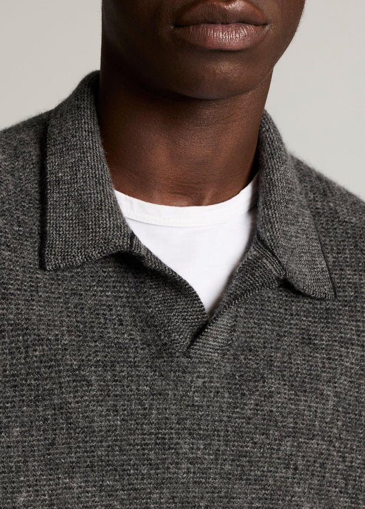Plush Cashmere Thermal Johnny-Collar Sweater - US 7075