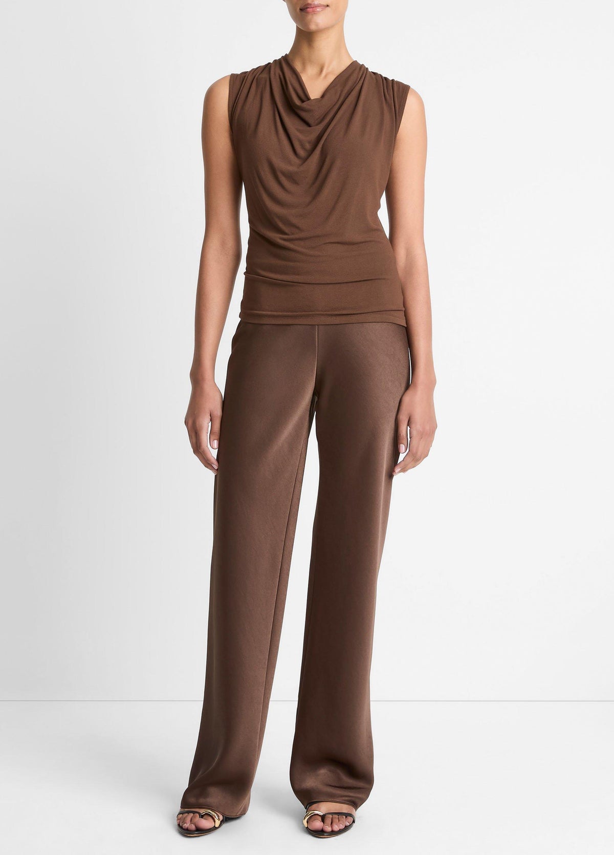 Jersey Draped Cowl-Neck Top - US 0723