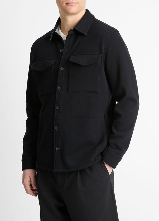 Double-Knit Cotton-Blend Piqué Shirt Jacket - US 4506