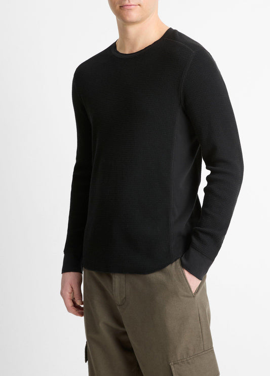 Pima Cotton-Blend Thermal Long-Sleeve Pullover - US 2841