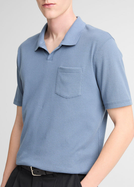 Cotton-Blend Johnny-Collar Polo Shirt - US 7177