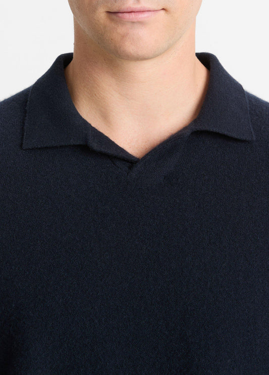 Plush Cashmere Johnny-Collar Polo - US 7268
