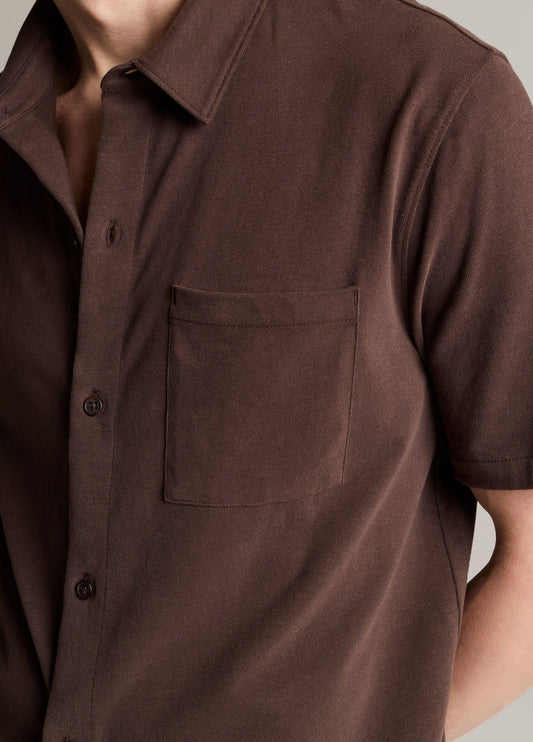 Sueded Cotton Jersey Button-Front Shirt - US 8913