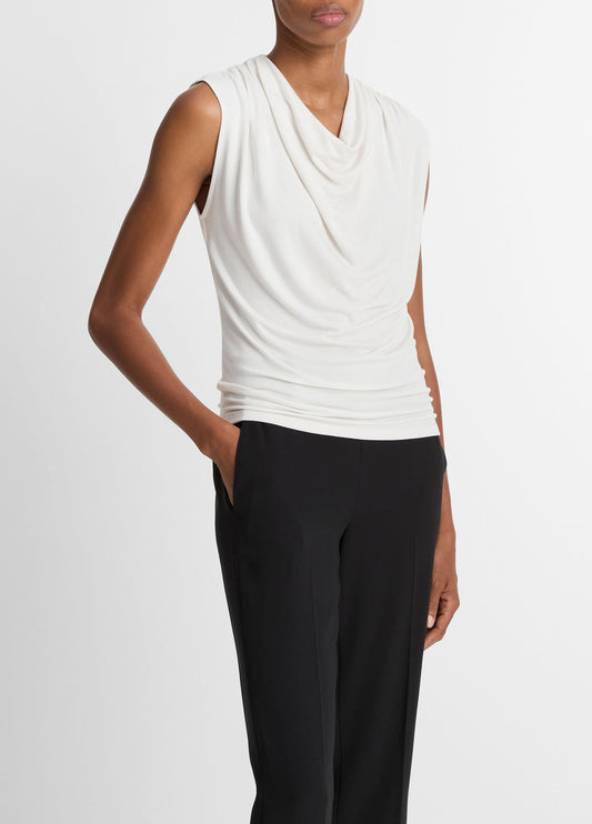Jersey Draped Cowl-Neck Top - US 5066